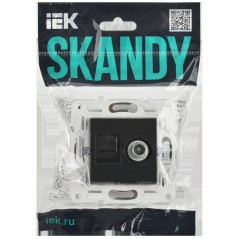 SKANDY Розетка двойная TV+RJ45 кат.5E SK-A14Bl черный IEK