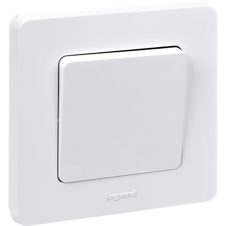 Выключатель одноклавишный - Legrand Inspiria - 10А 250В безвинтовые зажимы - белый