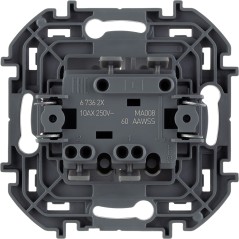 Выключатель двухклавишный - Legrand Inspiria - 10А 250В безвинтовые зажимы - белый