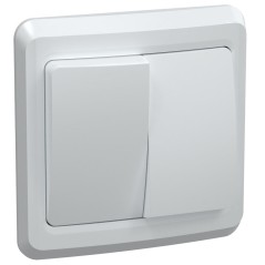 Выключатель ВС10-2-0-ВБ двухклавишный 10А ВЕГА белый