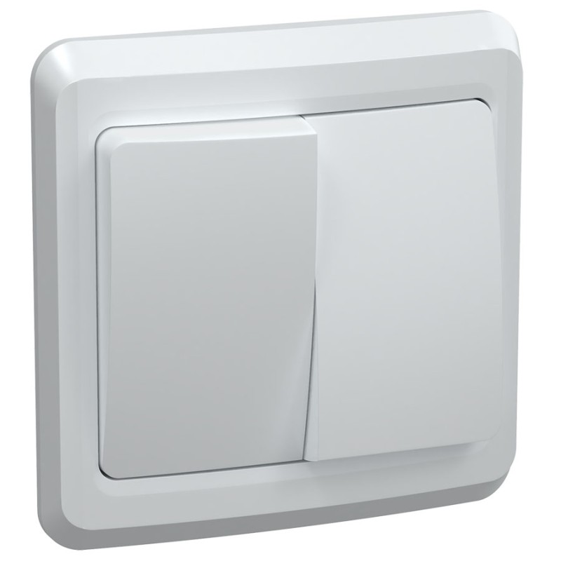 Выключатель ВС10-2-0-ВБ двухклавишный 10А ВЕГА белый