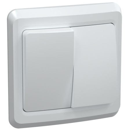 Выключатель ВС10-2-0-ВБ двухклавишный 10А ВЕГА белый