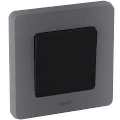 Выключатель одноклавишный - Legrand Inspiria - 10А 250В безвинтовые зажимы - антрацит