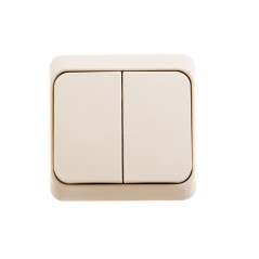 ЭТЮД Выключатель двухклавишный скрытый бежевый сх.5