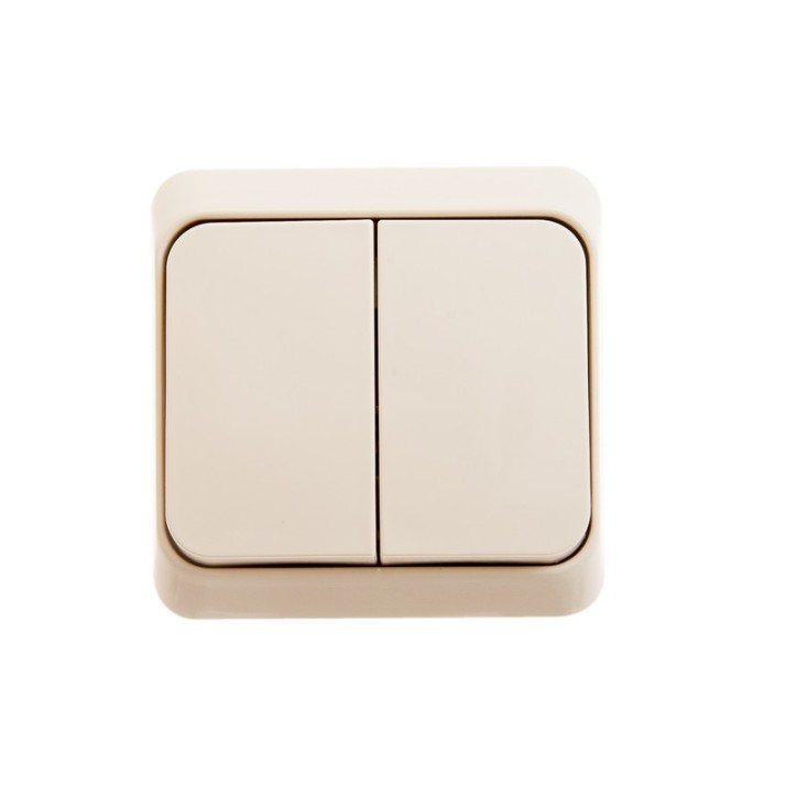 ЭТЮД Выключатель двухклавишный скрытый бежевый сх.5