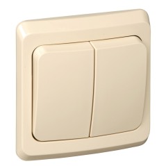 ЭТЮД Выключатель двухклавишный скрытый бежевый сх.5