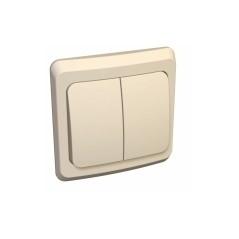 ЭТЮД Выключатель двухклавишный скрытый бежевый сх.5