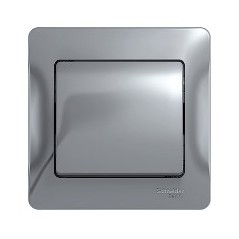 Выключатель одноклавишный, в сборе, схема 1, алюминий