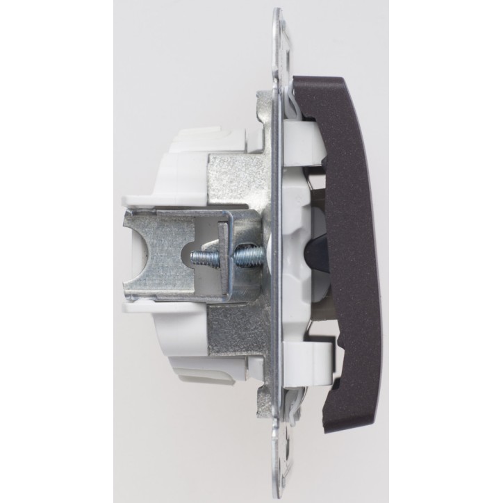 GLOSSA Переключатель одноклавишный сх.6 шоколад в рамку GLOSSA Переключатель одноклавишный сх.6 шоколад в рамку