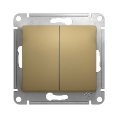 GLOSSA Переключатель двухклавишный в рамку титан схема 6