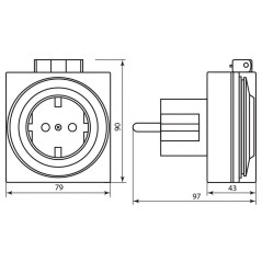 Розетка с таймером (суточная) в защитном корпусе IP 44 3500W/16A 230V, 61924(TM31)