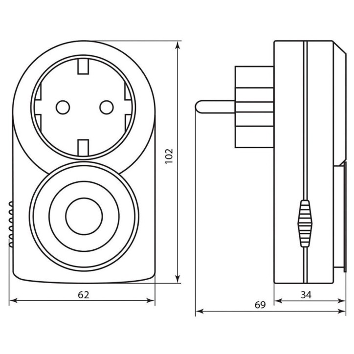 Розетка с таймером (суточная) 3500W/16A 230V, TM50