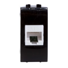 BRAVA Розетка компьютерная RJ45 (разъем PcNet) 1 модуль категория 5е черная