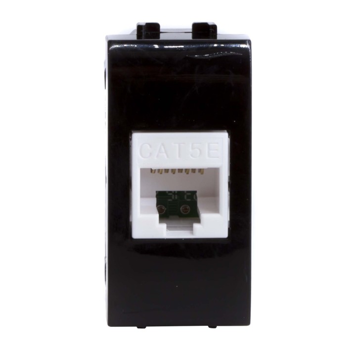 BRAVA Розетка компьютерная RJ45 (разъем PcNet) 1 модуль категория 5е черная
