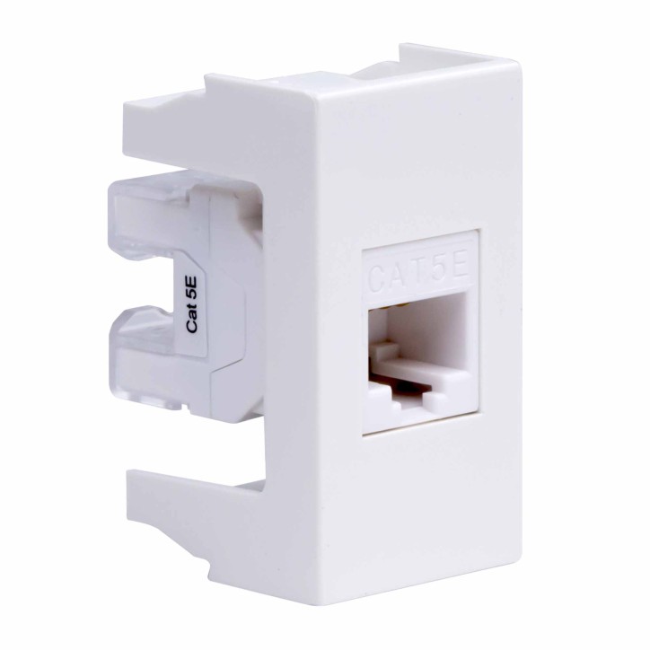 VIVA Розетка компьютерная RJ45 1 модуль категория 5е белая VIVA Розетка компьютерная RJ45 1 модуль категория 5е белая
