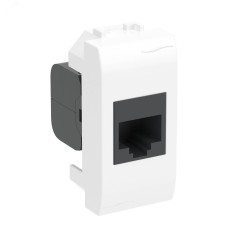 BRAVA Розетка компьютерная RJ45 (разъем PcNet) 1 модуль категория 5е белая