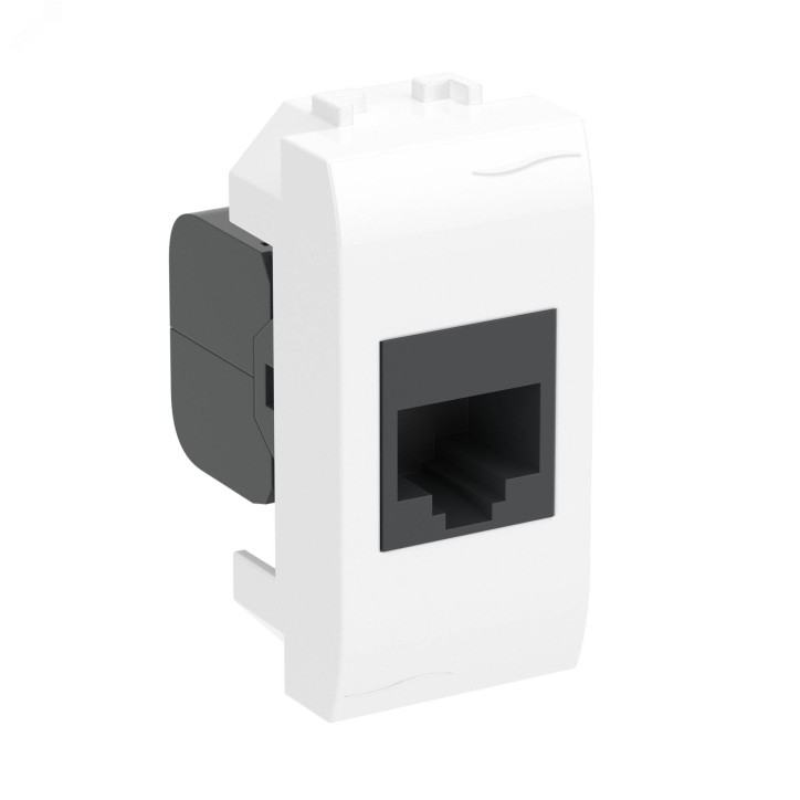 BRAVA Розетка компьютерная RJ45 (разъем PcNet) 1 модуль категория 5е белая BRAVA Розетка компьютерная RJ45 (разъем PcNet) 1 модуль категория 5е белая