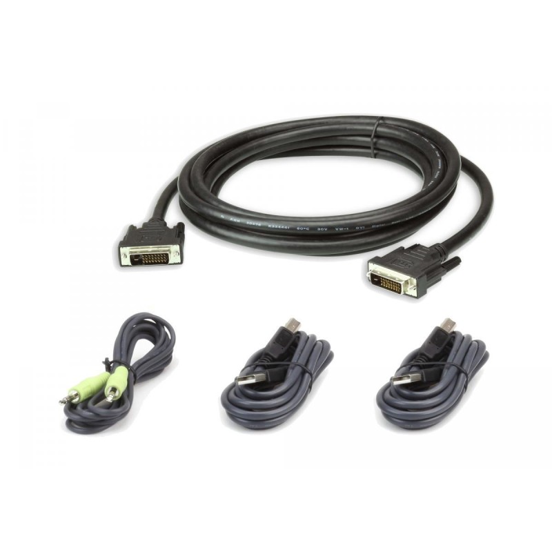 Комплект кабелей USB, DVI-D Dual Link для защищенного KVM-переключателя (3м)/ Set Cables 3M for USB DVI-D Dual Link Dual Display