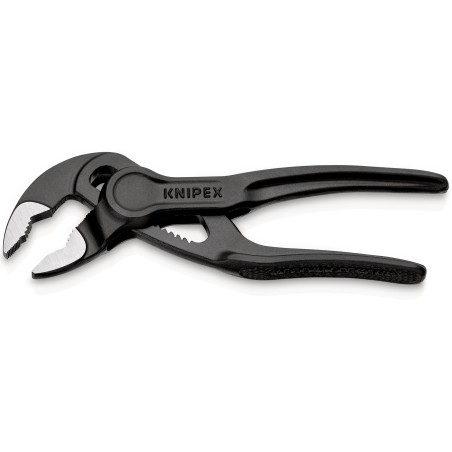 KNIPEX COBRA XS клещи переставные сантехнические с фиксатором, 28 мм (1''), под ключ 24 мм, L-100 мм, Cr-V, серые, KN-8700100