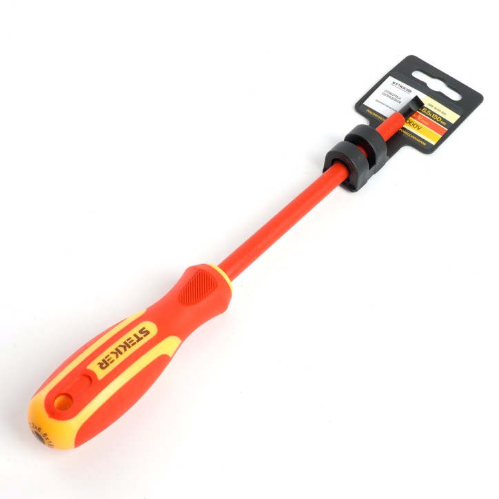 Отвертка шлицевая диэлектрическая SL6.5х150 1000В Отвертка шлицевая диэлектрическая SL6.5х150 1000В