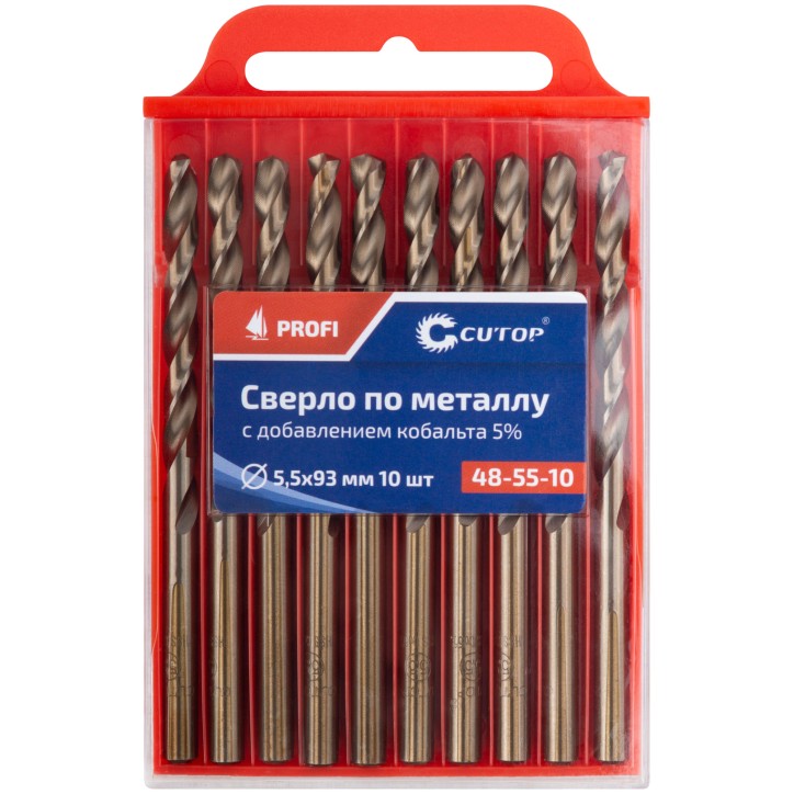 Сверло по металлу Cutop Profi с кобальтом 5%, 5.5X93 мм (10шт)