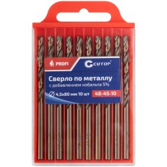 Сверло по металлу Cutop Profi с кобальтом 5%, 4.5X80мм (10 шт)