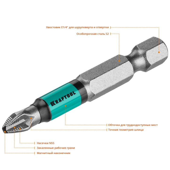 Биты Optimum Line PH2 50 мм 10 шт.