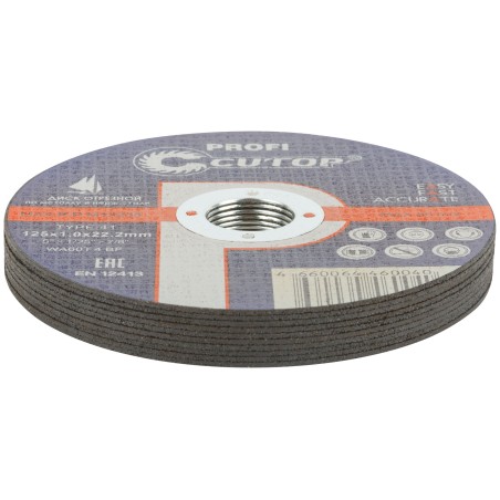 Набор профессиональных дисков отрезных по металлу и нержавеющей стали, 10 шт Т41-125x1.0x22.2 мм