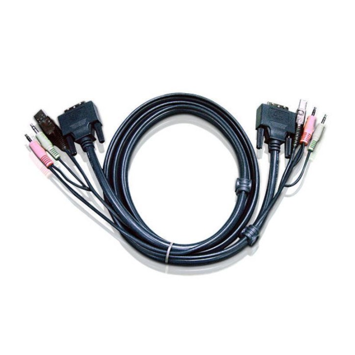 Кабель KVM USB(тип А Male)+DVI-D(Male)+2хАудио(Male) «-» USB(тип B Male)+DVI-D(Male)+2хАудио(Male) 5,0м., черный./ Шнур, мон., к