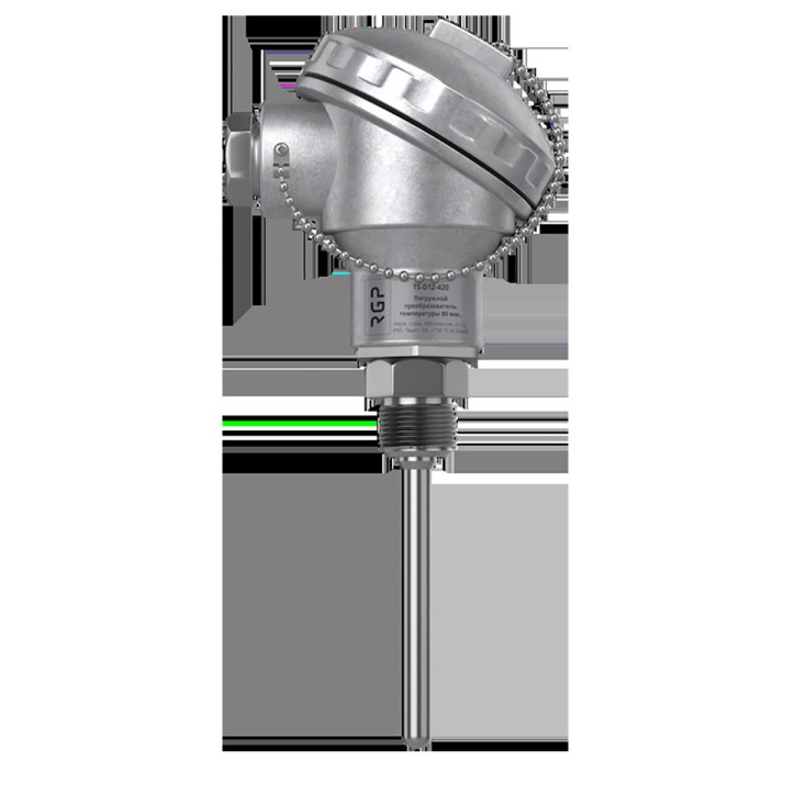 Датчик температуры от -50 до +180 С, 4-20 мА, погружной, 80 мм., G1/4