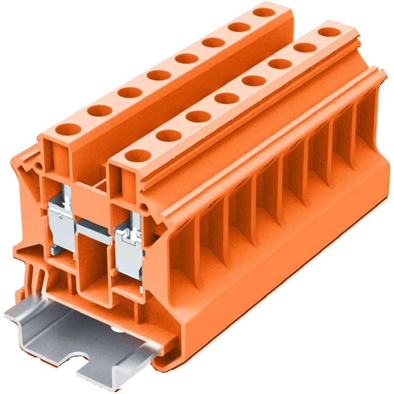 Клемма TU 1-1 винтовая, сечение 10 мм. кв., оранжевая