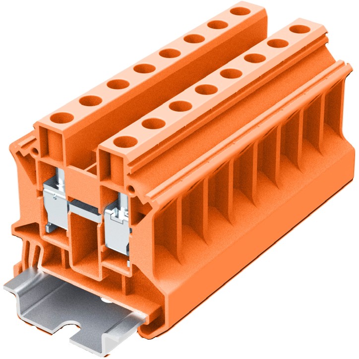 Клемма TU 1-1 винтовая, сечение 10 мм. кв., оранжевая