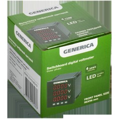 Вольтметр цифровой щитовой трехфазный DO RS-485 96х96мм LED GENERICA