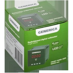 Вольтметр цифровой щитовой однофазный 96х96мм LED GENERICA