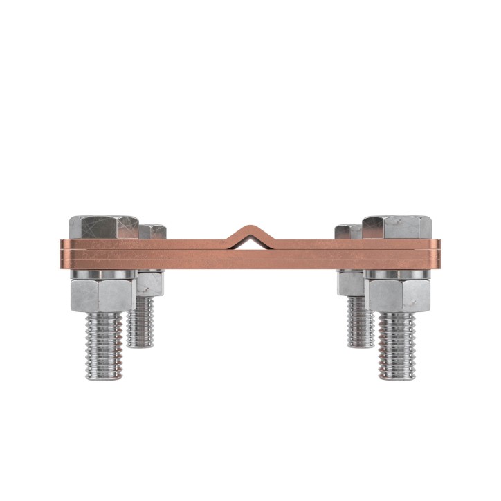 Соединитель пруток - полоса, 57х80 мм, медь