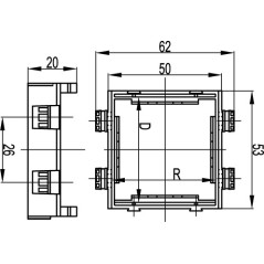 Соединитель пруток - полоса 80х80 мм медь