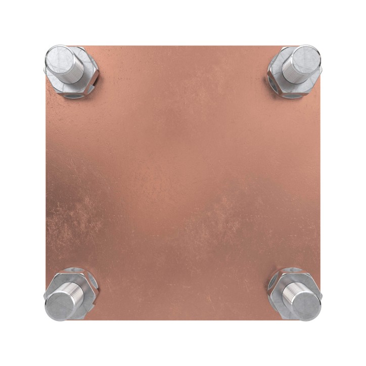 Соединитель пруток - полоса 80х80 мм медь