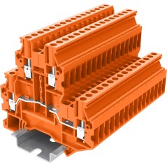 Клемма TU 2-уровневая винтовая, сечение 2,5 мм. кв., оранжевая