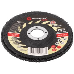 Круг лепестковый торцевой GreatFlex Plus (72 лепестка): 125x22,2 мм, P80