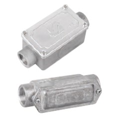 Коробка протяжная алюминиевая 2 ввода 180 градусов М40х1.5 IP55 171х62х71мм