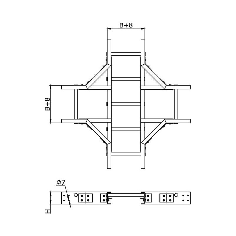 Коробка протяжная алюминиевая, 2 ввода 180?, М32х1,5 ,IP55, 146х45х57мм