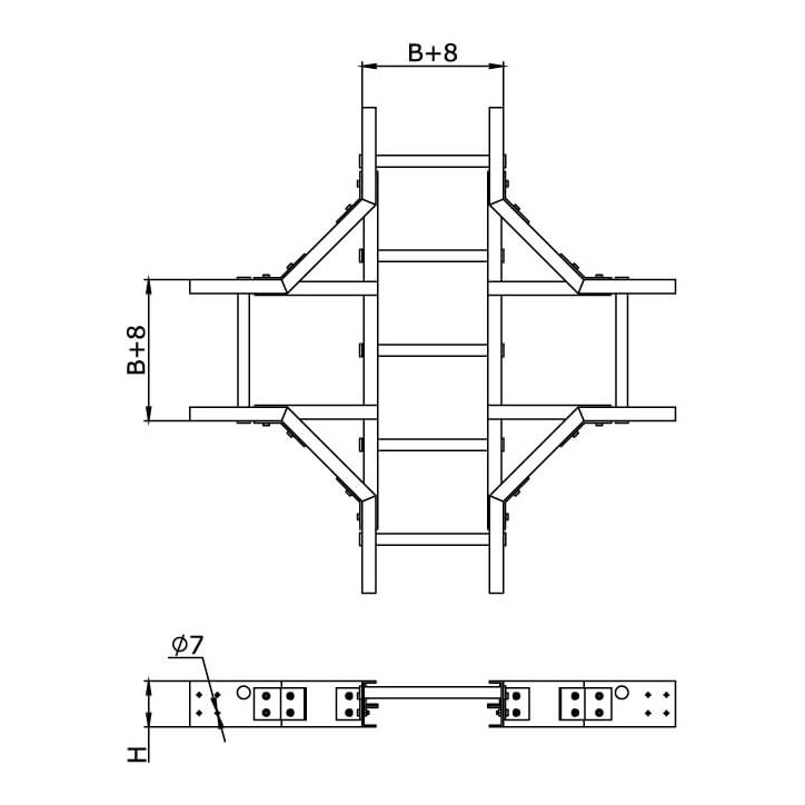 Коробка протяжная алюминиевая, 2 ввода 180?, М32х1,5 ,IP55, 146х45х57мм