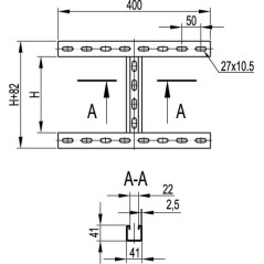 Профиль прямолинейный, L1750, толщина2,5 мм, на 14 рожков