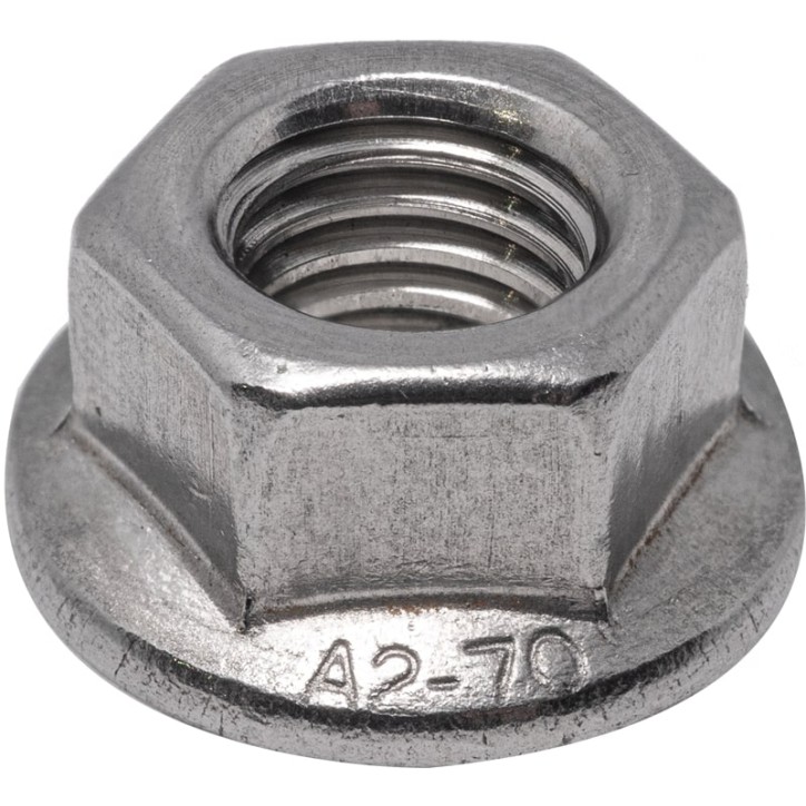 Гайка шестигранная с фланцем DIN 6923 М12 A2 Гайка шестигранная с фланцем DIN 6923 М12 A2