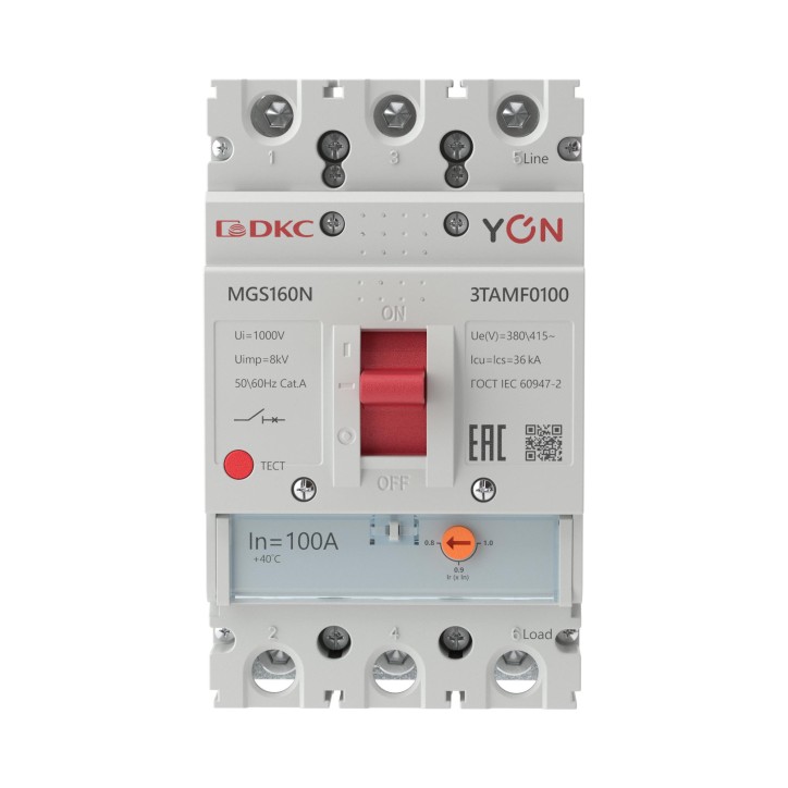 Выключатель автоматический YON MGS160 3P 80-100A 36kA