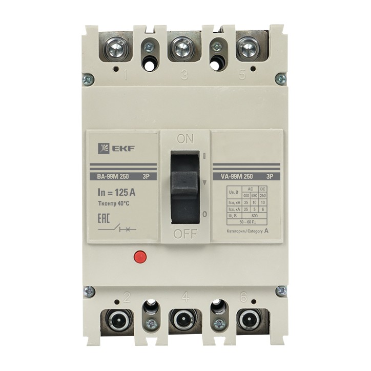 Выключатель автоматический ВА-99М 250/125А 3P 35кА Выключатель автоматический ВА-99М 250/125А 3P 35кА