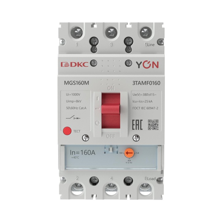 Выключатель автоматический YON MGS160 3P 128-160A 25kA