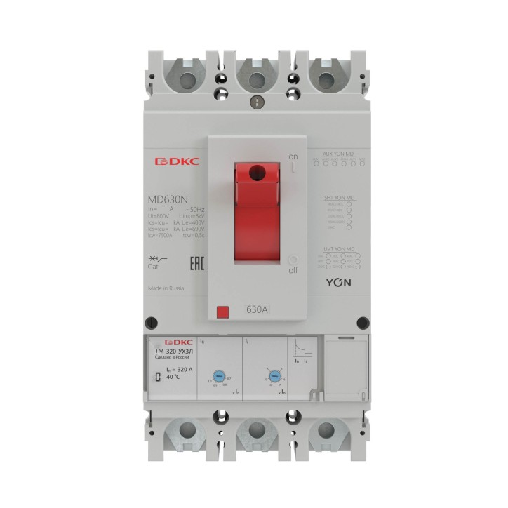 Выключатель автоматический в литом корпусе YON MD630N-TM400 3P 400А 40kA Ir 0.7...1xIn Ii 5...10xIn