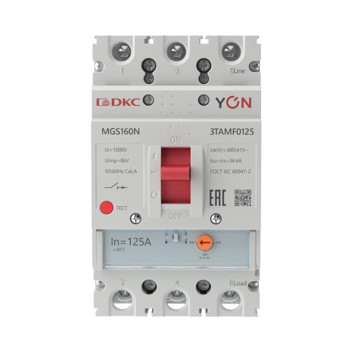 Выключатель автоматический YON MGS160 3P 100-125A 36kA