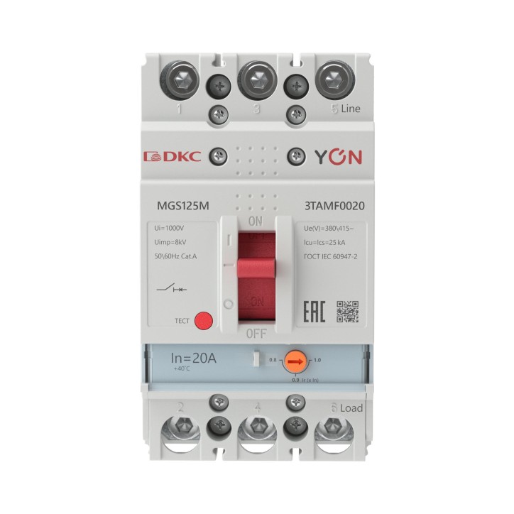 Выключатель автоматический YON MGS125 3P 16-20A 25kA